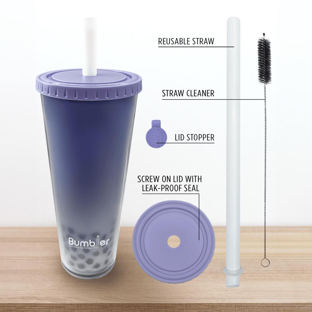 BPA-Free Reusable Plastic Boba Cup | Bumbler - Taro Lavender – Bumbler ...