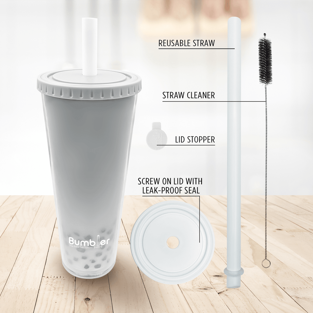 BPA-Free Reusable Plastic Boba Cup | Bumbler - White Angel – Bumbler ...